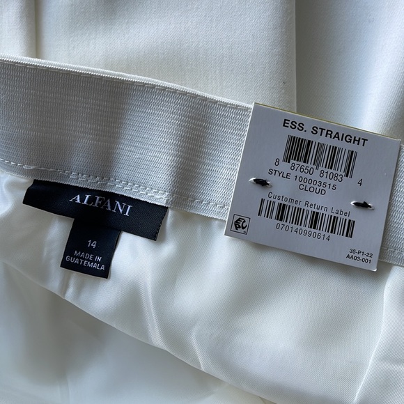 Alfani Straight leg off white pants-14 - Picture 5 of 16